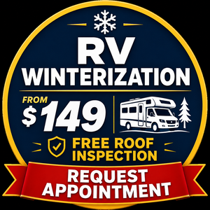 RV Winterization - From $149 - Solar Van Man - Includes Free Roof Inspection RV Winterization - From $149 - Solar Van Man - Includes Free Roof Inspection